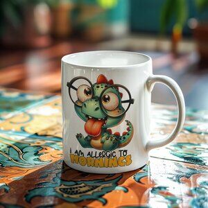Allergic to Mornings Funny Mug